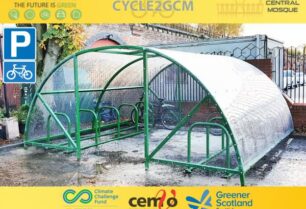 Bikes being stored at Glasgow Central Mosque