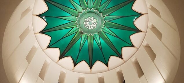 Inside view of dome at Glasgow Central Mosque