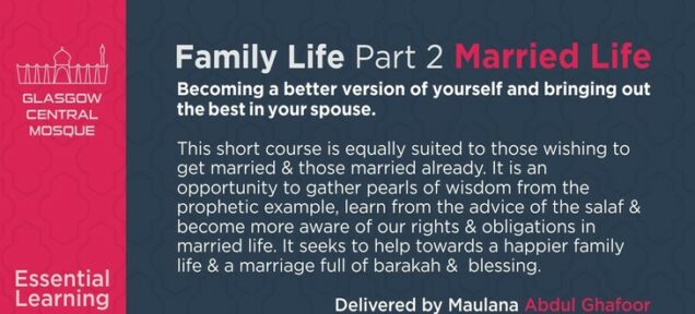 A course suited to those wishing to get married & those married already